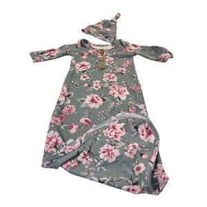 Caden Lane Swaddle Newborn Grey Floral New Without Tags